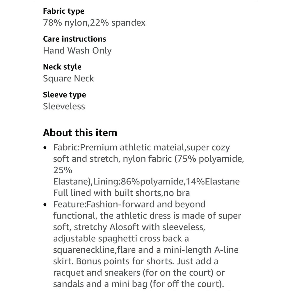 QINSEN Womens Red Tennis Dress Built in Shorts Pockets Square Neck Mini SZ Small - Picture 7 of 10